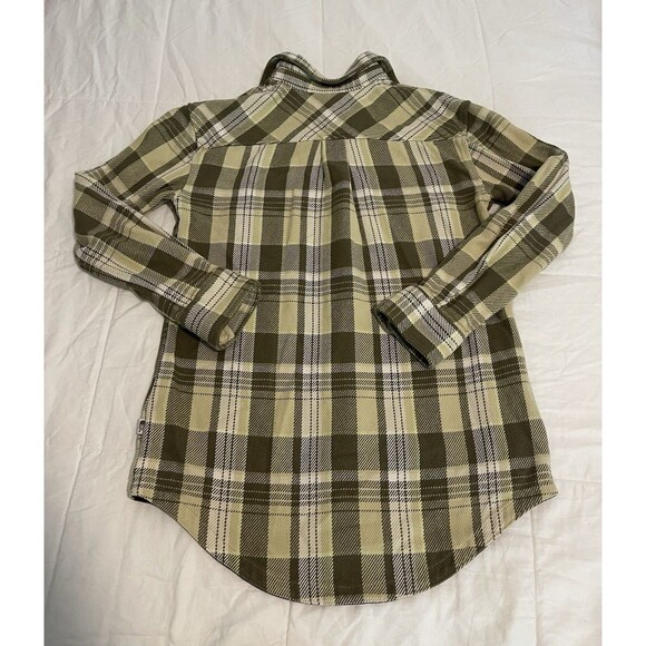 The North Face Valley Twill Flannel Shirt Womens XS Yellow Plaid Shacket - Picture 6 of 8